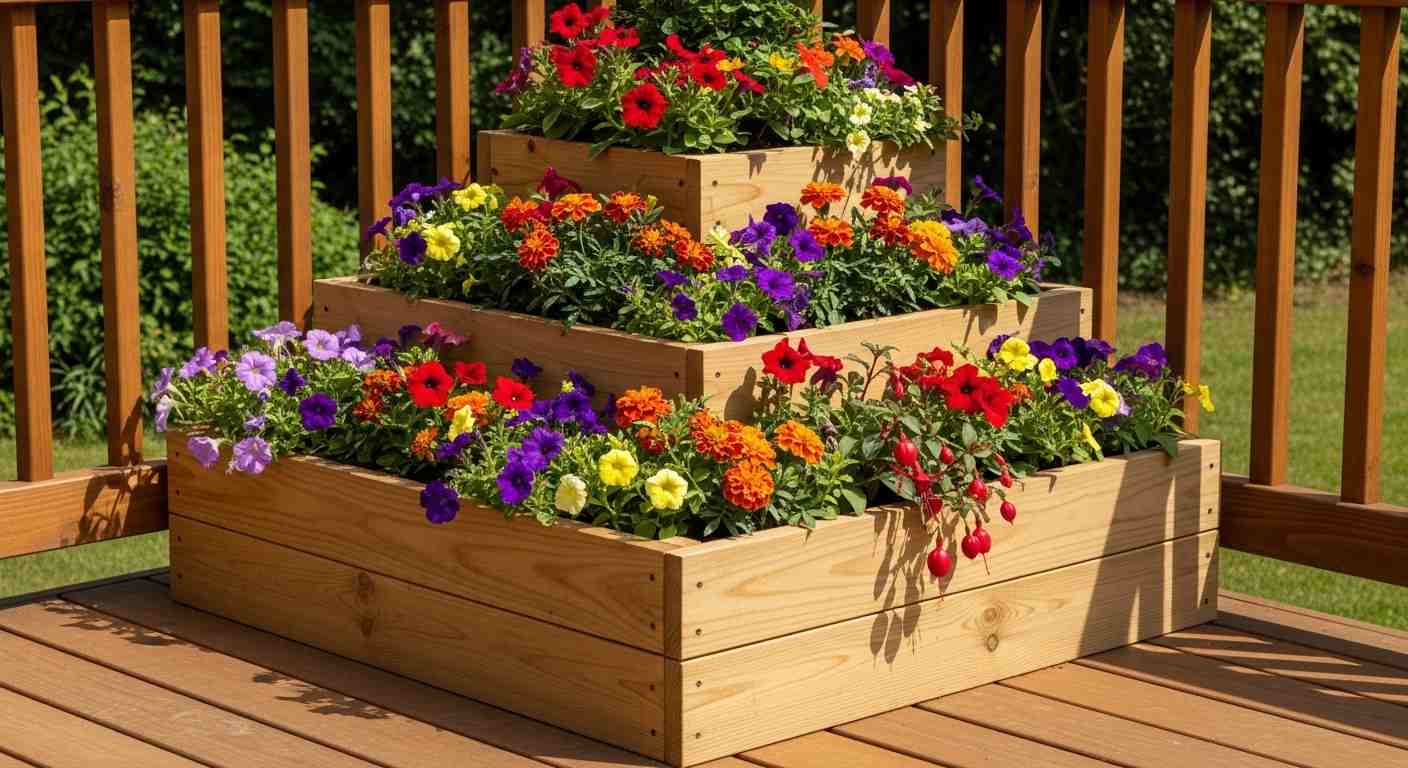 Multi-Tier Corner Cascade Planter