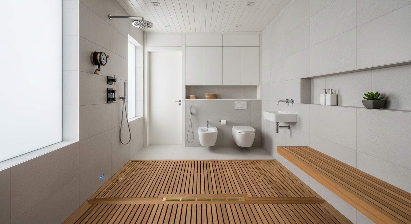 Nautical Minimalist Wet Room