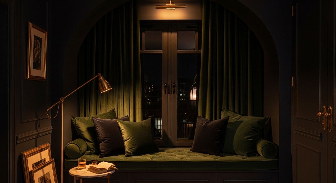 Moody Velvet Window Nook

