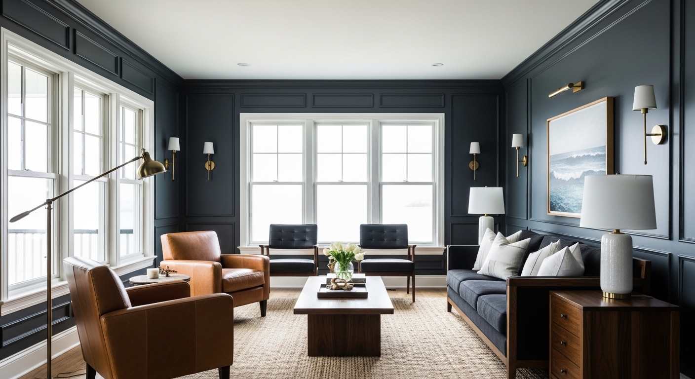Dark Coastal Living Room