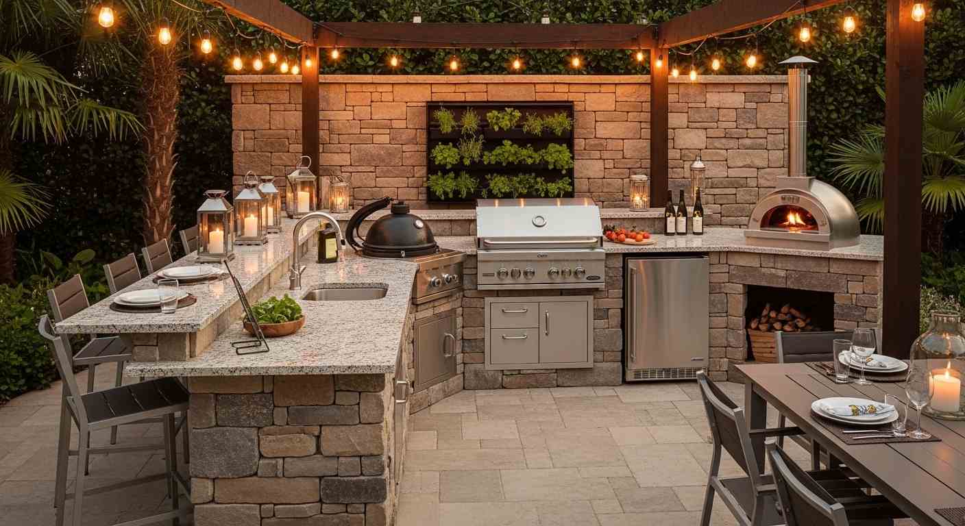 Premium L-Shaped Grill Bar