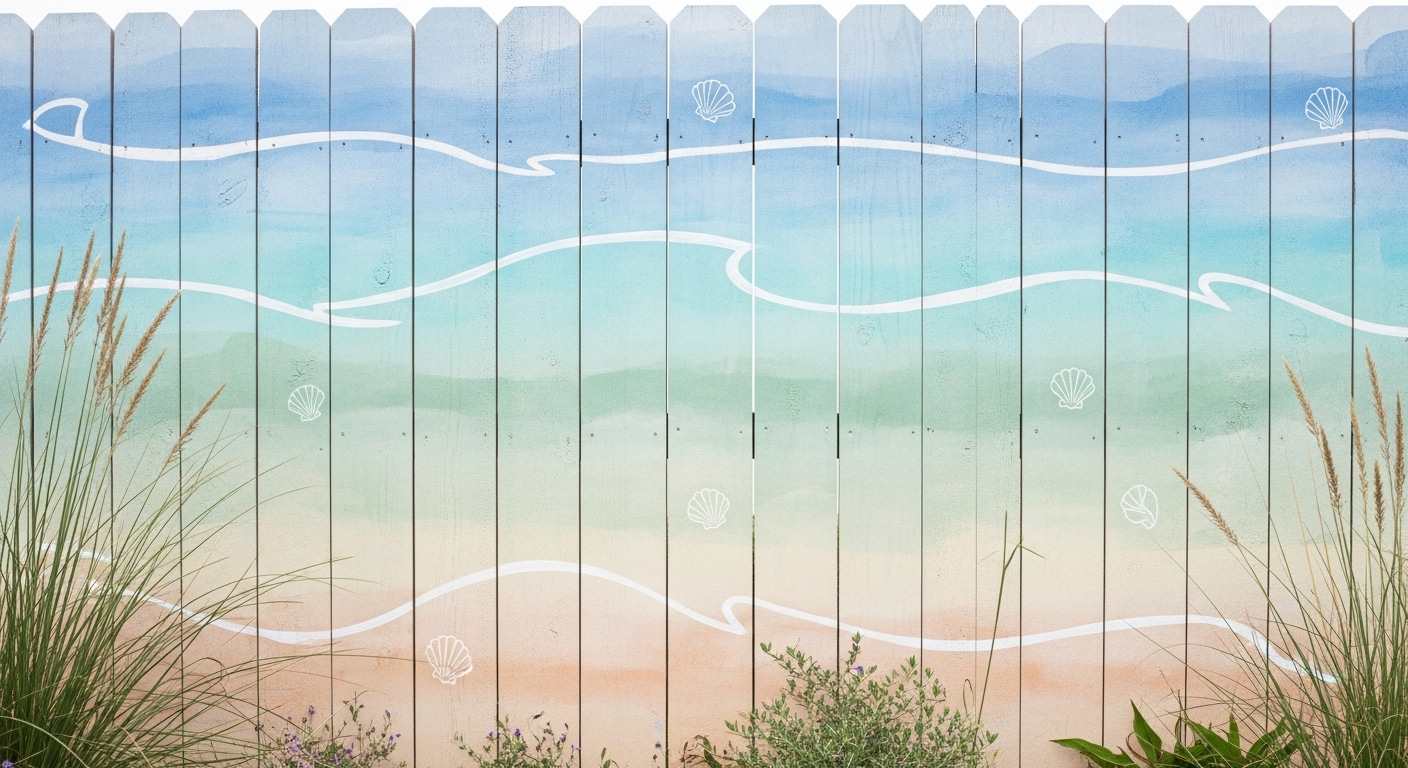  Ocean-Inspired Watercolor Fence
