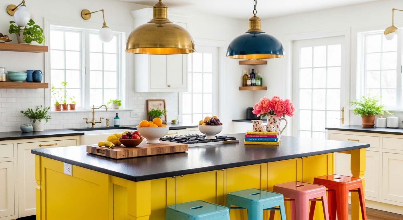  Colorful Kitchen Islands