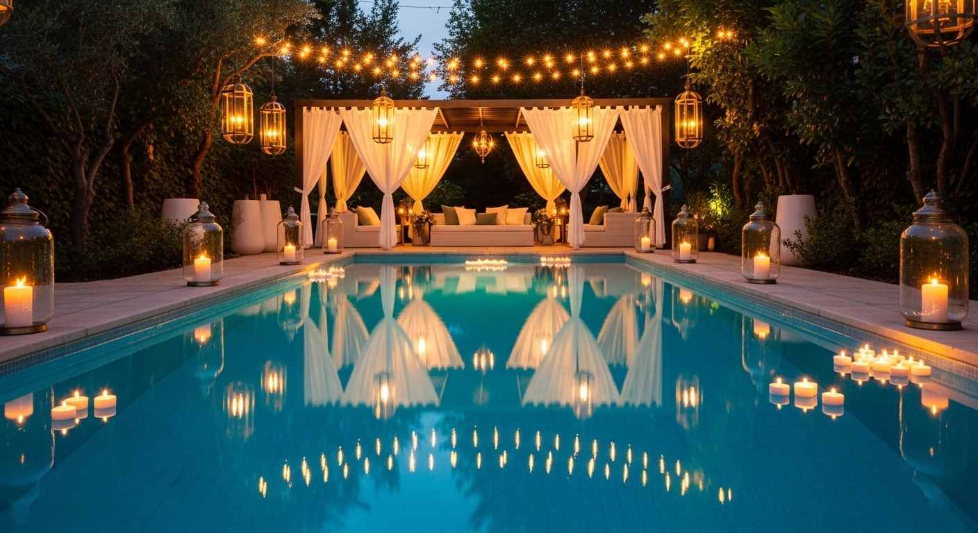 Luxe Pool and Terrace Lantern Lounge
