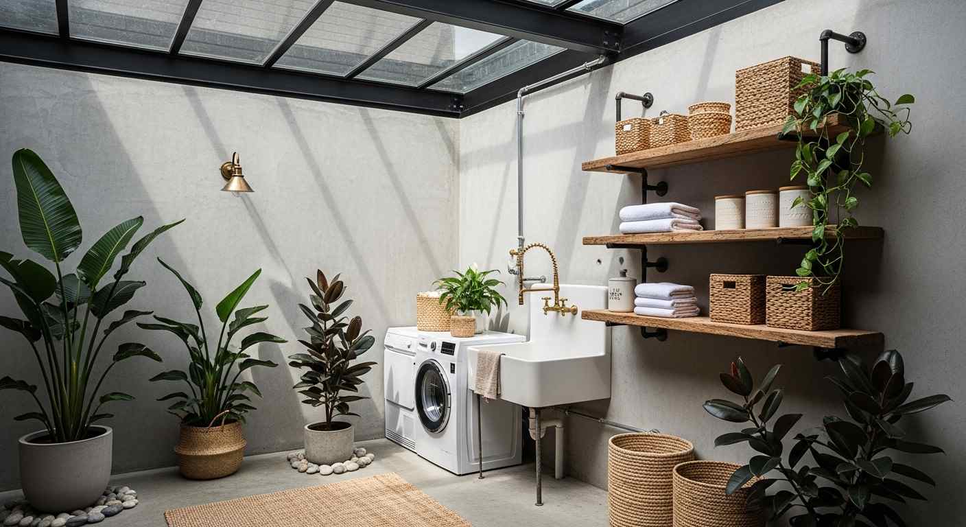 -Boho Laundry Room