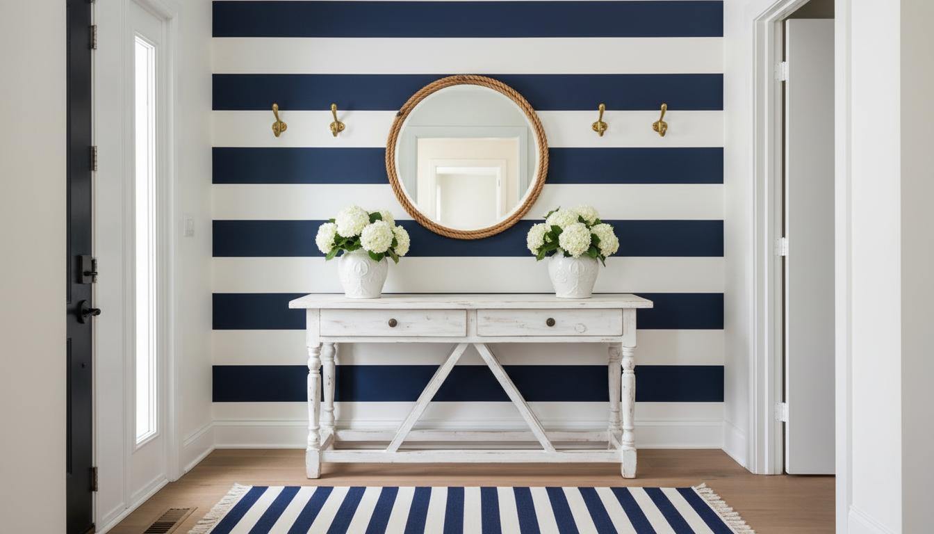  Blue and White Striped Coastal Entry
