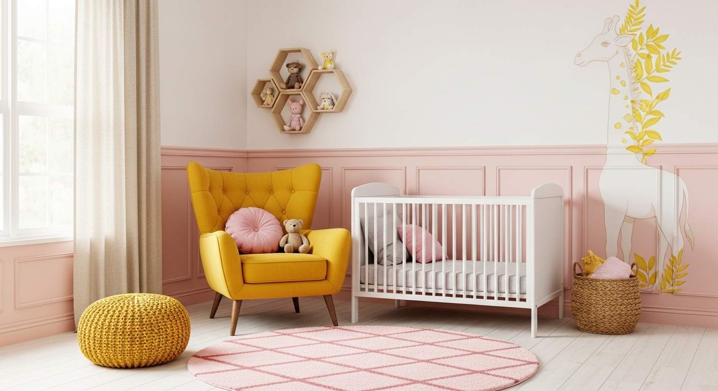 Pink and Yellow Nursery & Sunshine