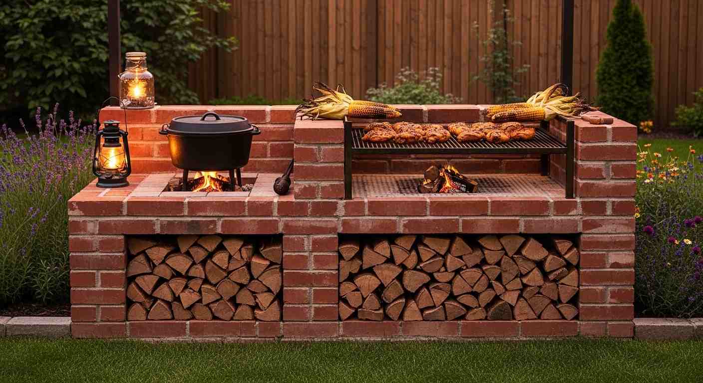 Rustic Brick Firewood Storage