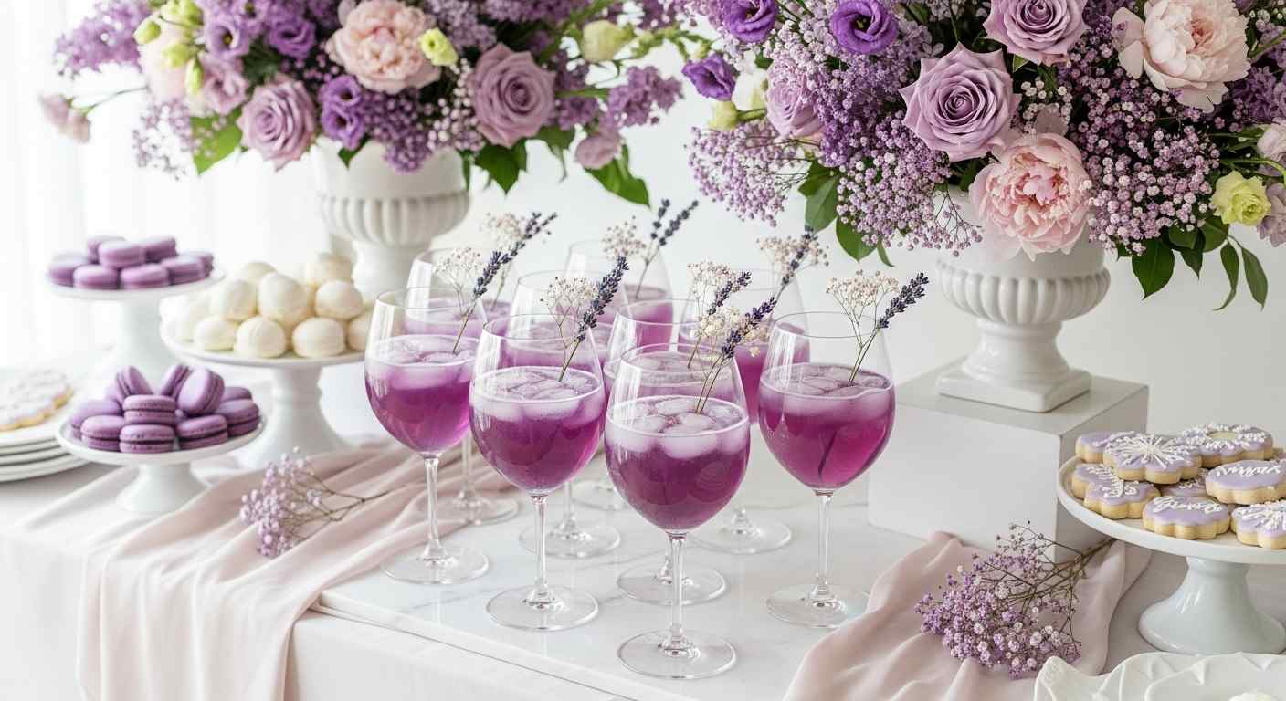 Lavender floral lemonade bar
