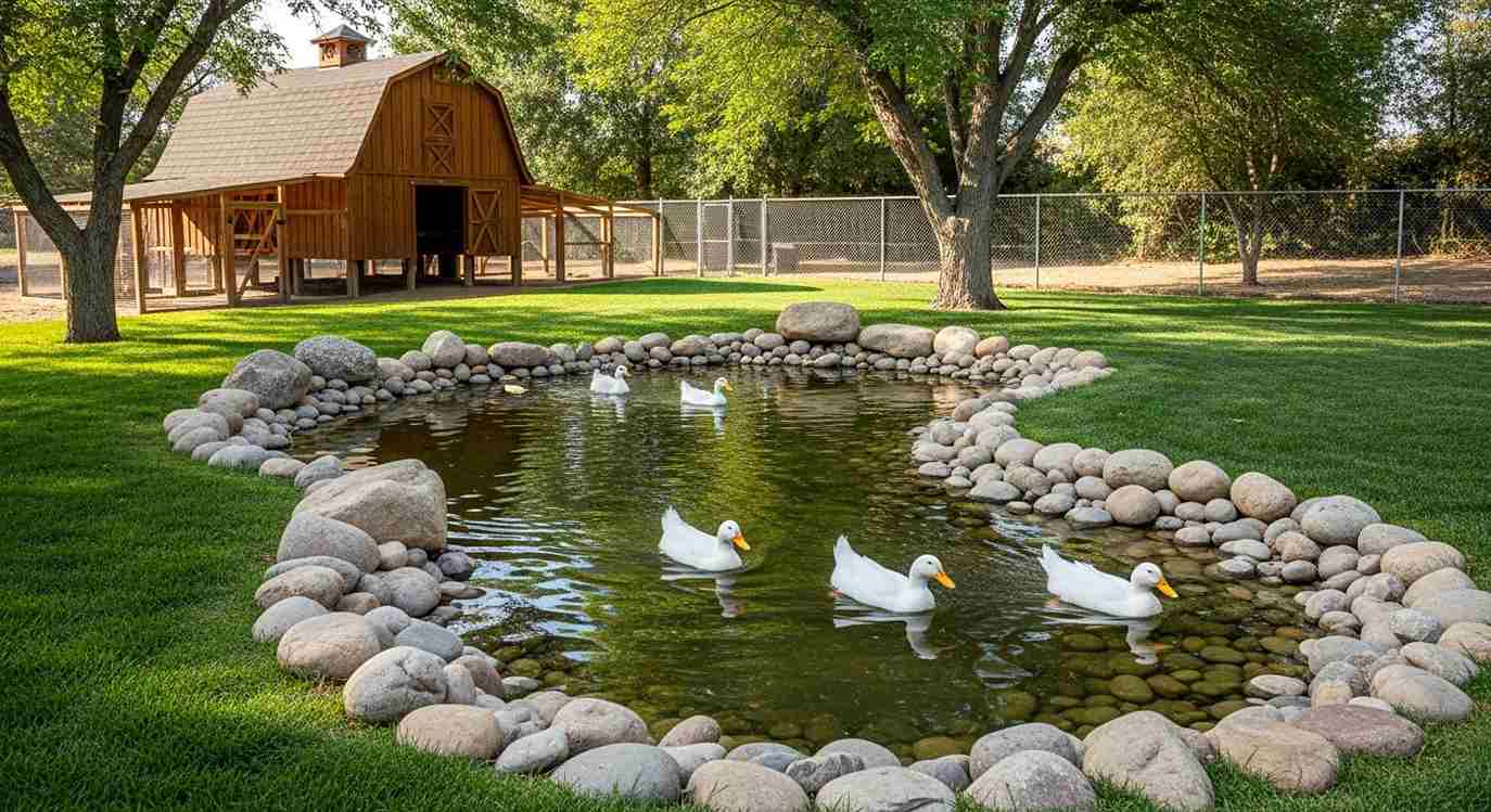 Natural Stone Pond Duck 