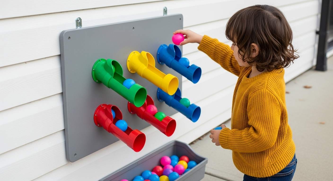 Wall-Mounted Ball Drop Sensory Station