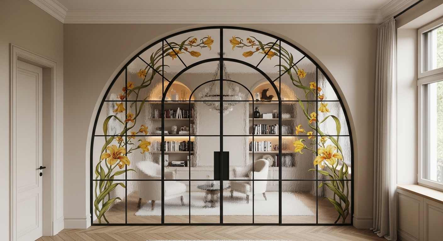 Arched Floral Metal Grid Divider
