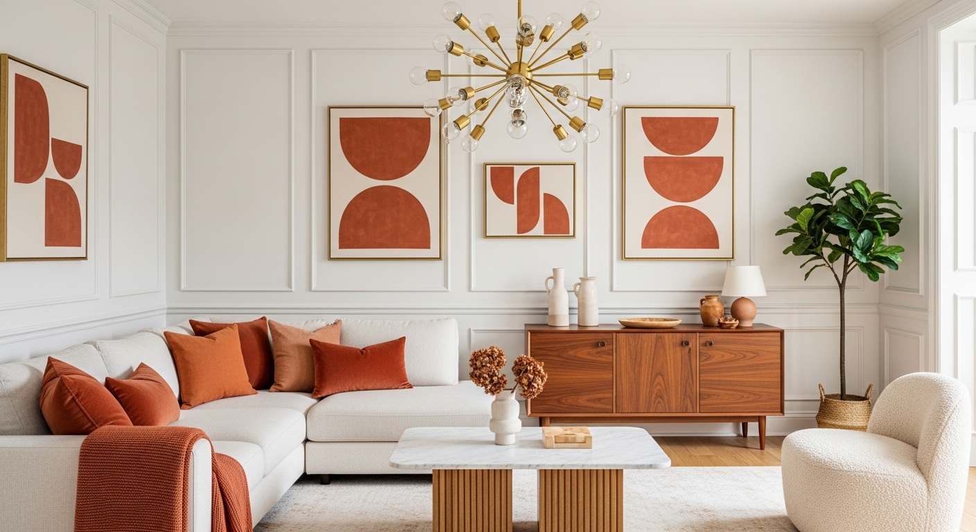 Modern French Country Living Room w