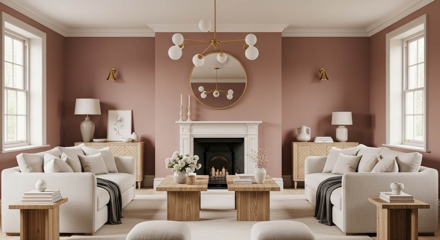 Dusty Rose Living Room 