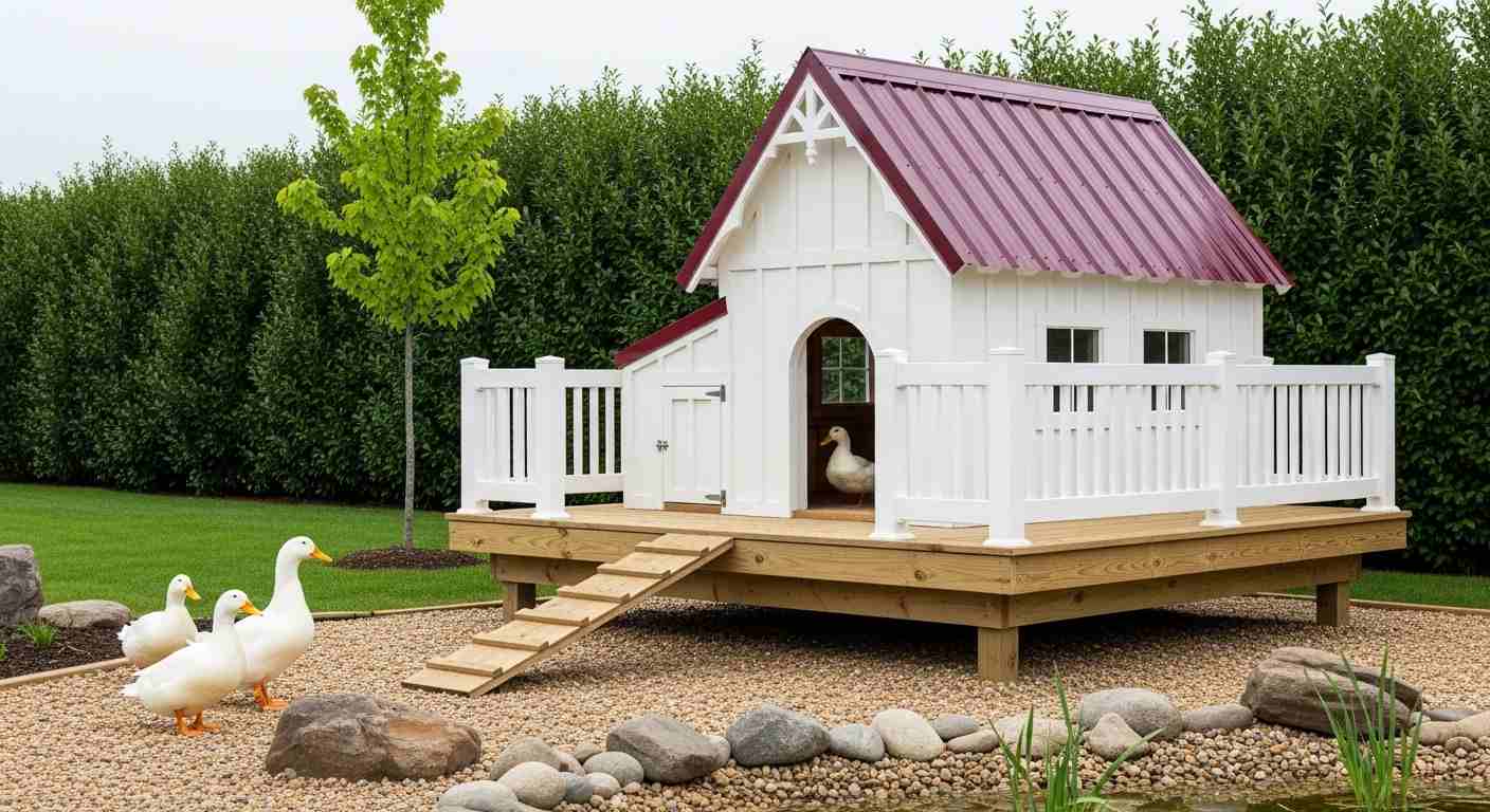 Elevated White Farmhouse Duck