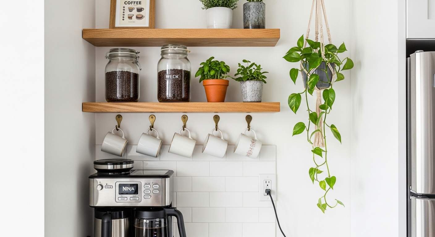  Coffee Bar Floating Shelf 