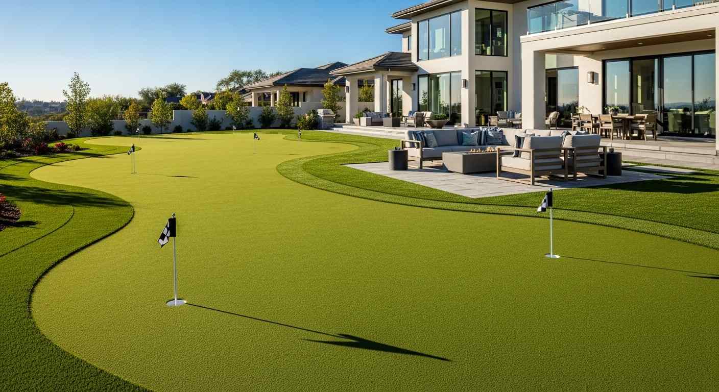 Artificial Turf Putting Green with Fringe