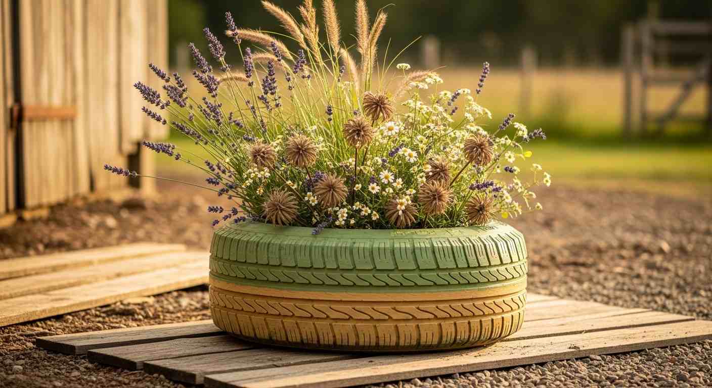 Farmhouse Tire Planter
