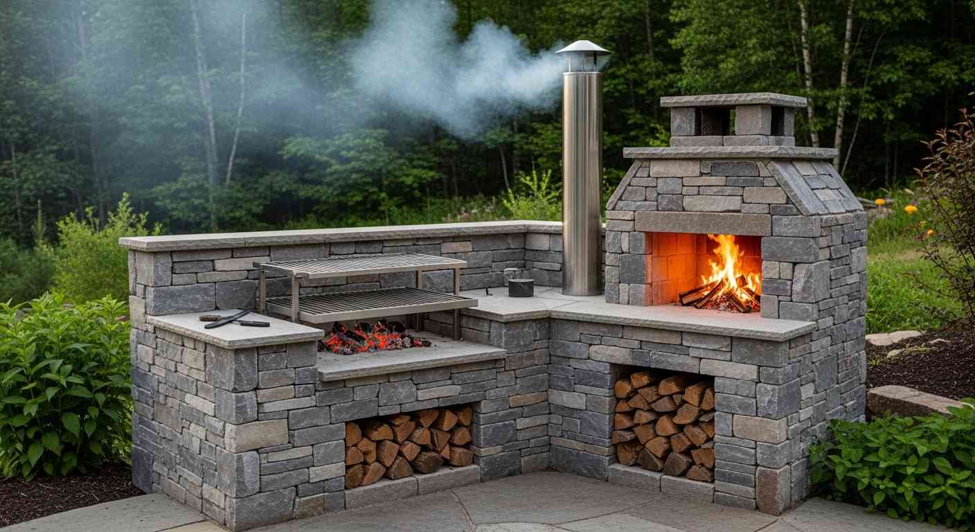 Stone Outdoor Cooking Station