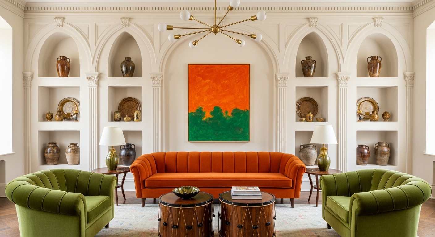 Arched Walls and Bold Art