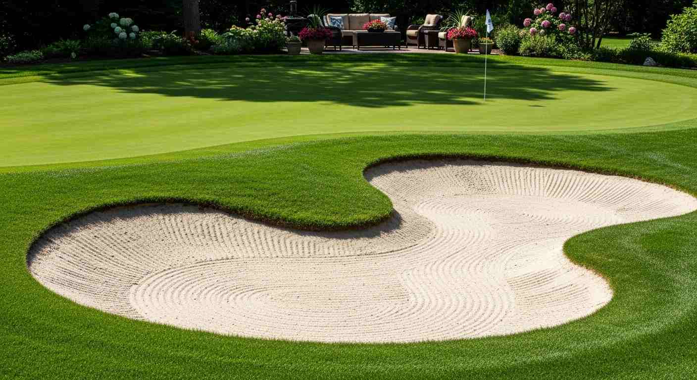 Backyard Golf Course with Sand Trap