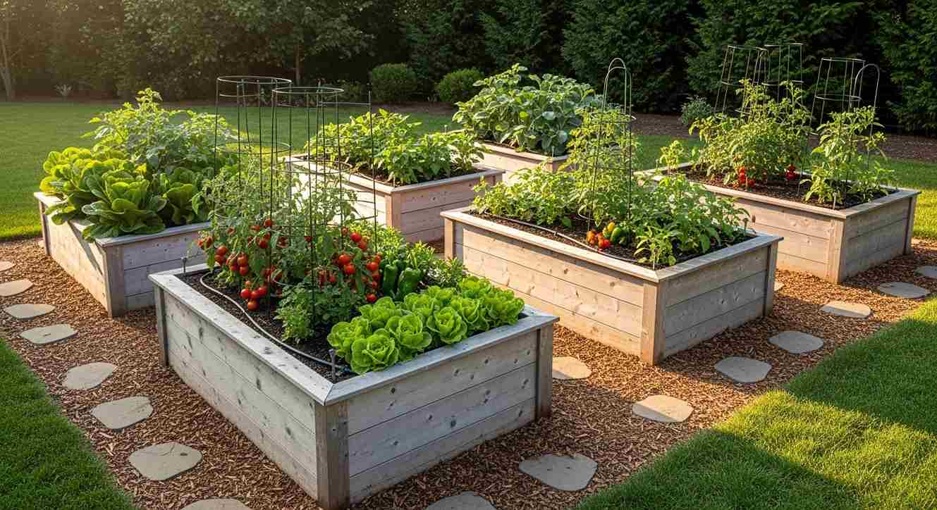 Cedar Raised Bed Grid Garden