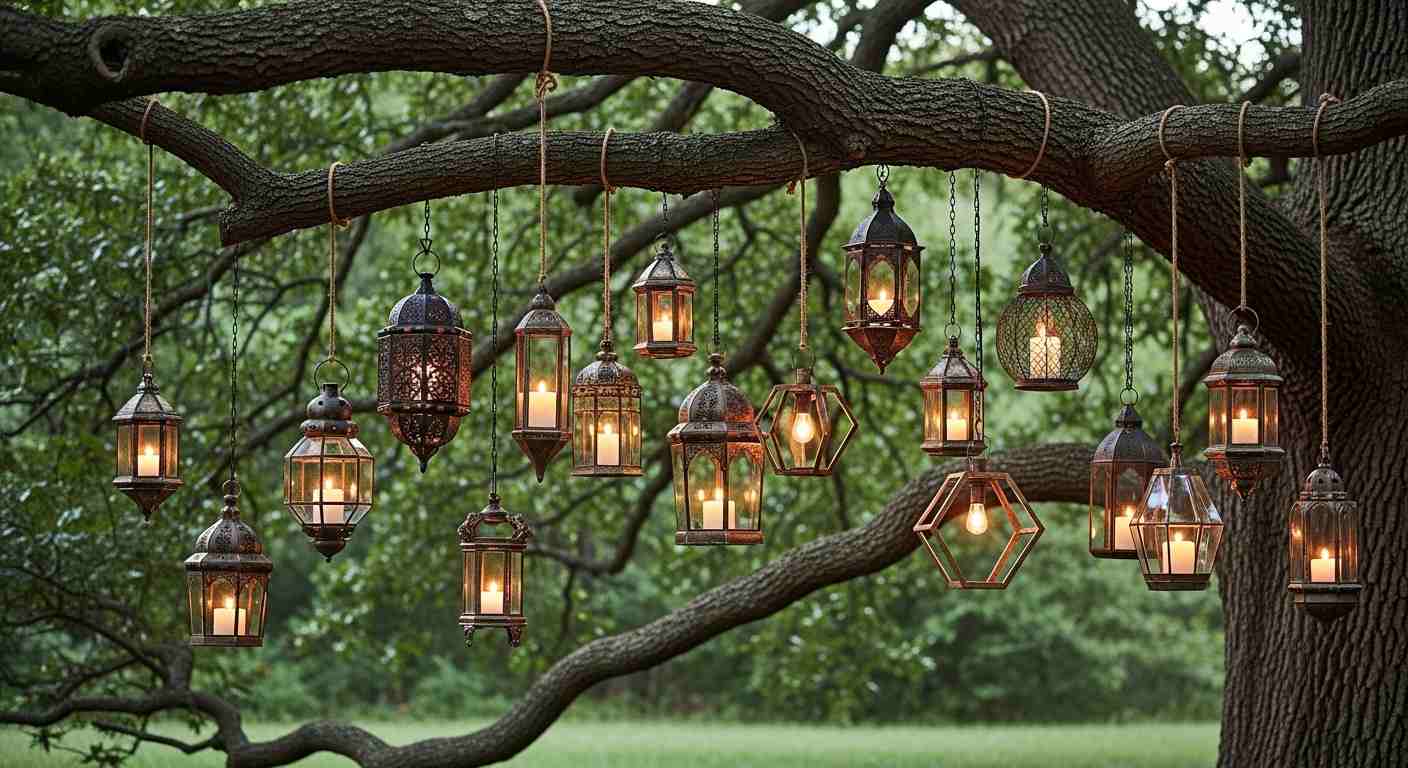 Vintage Hanging Lantern Forest
