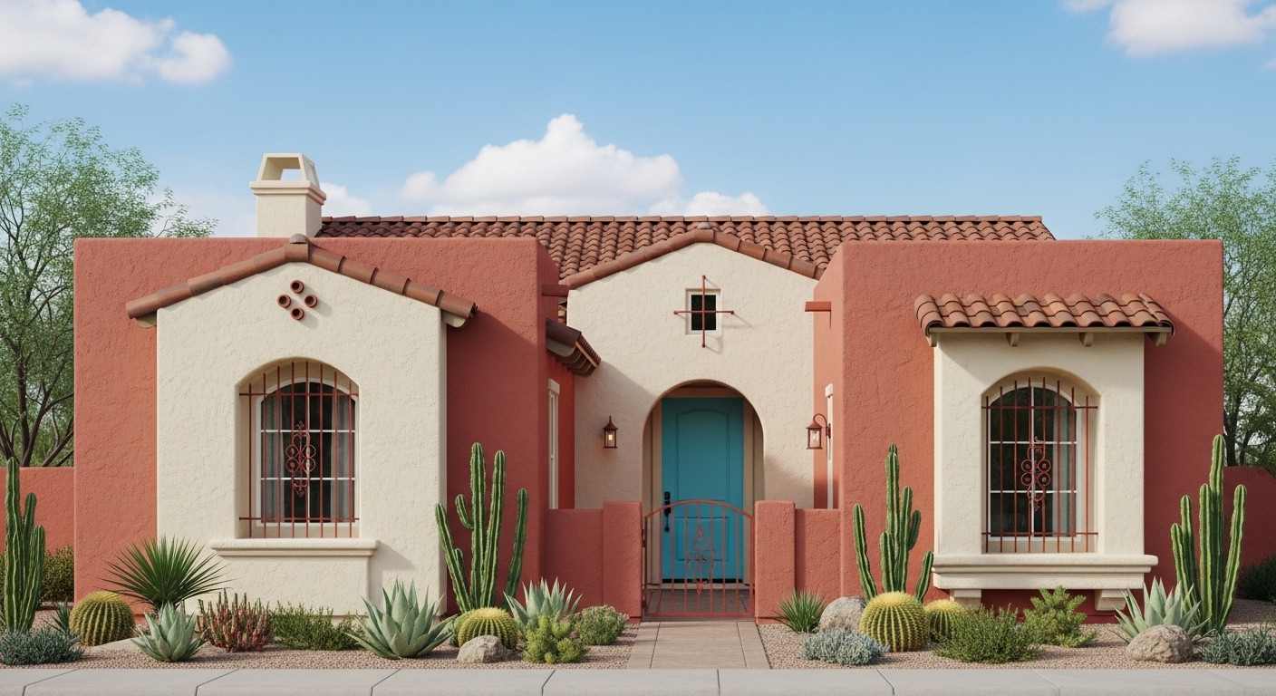 Terracotta Pink Southwestern Exterior
