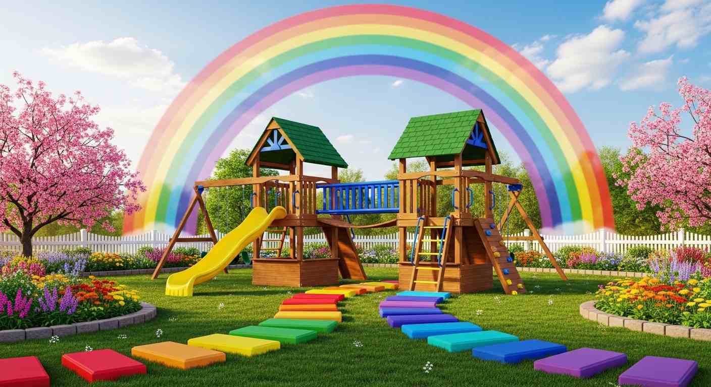 Whimsical Rainbow Play Structure