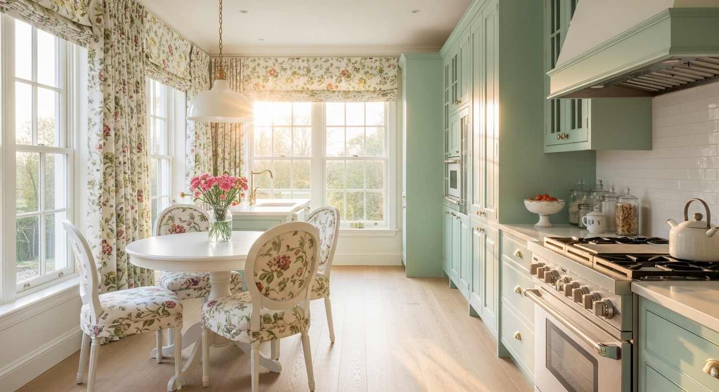  Mint Green French Country Kitchen 
