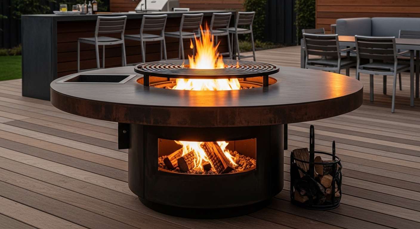 Round Fire Table Grill