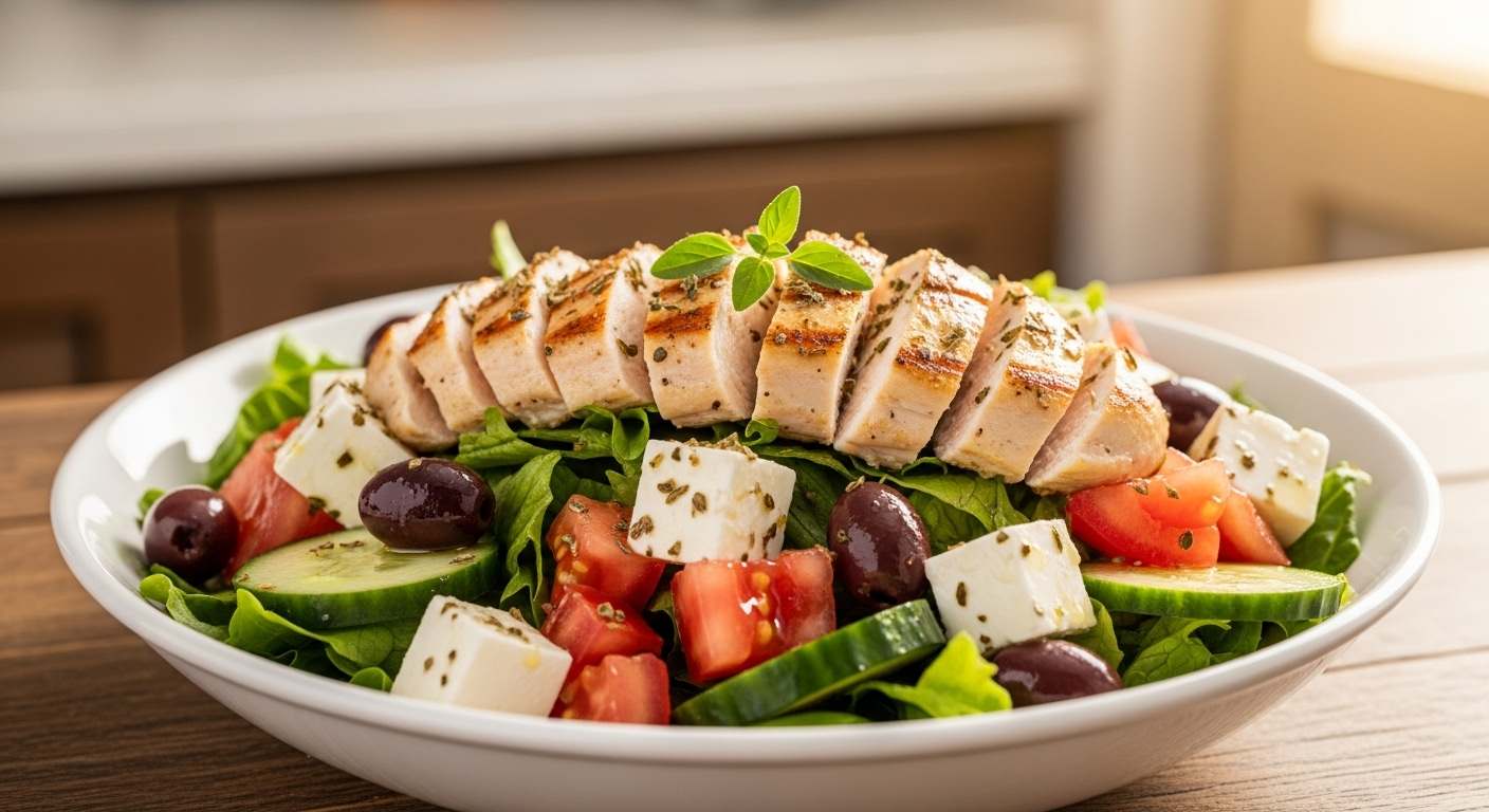 Greek Salad with Grilled Chicken & Feta 
