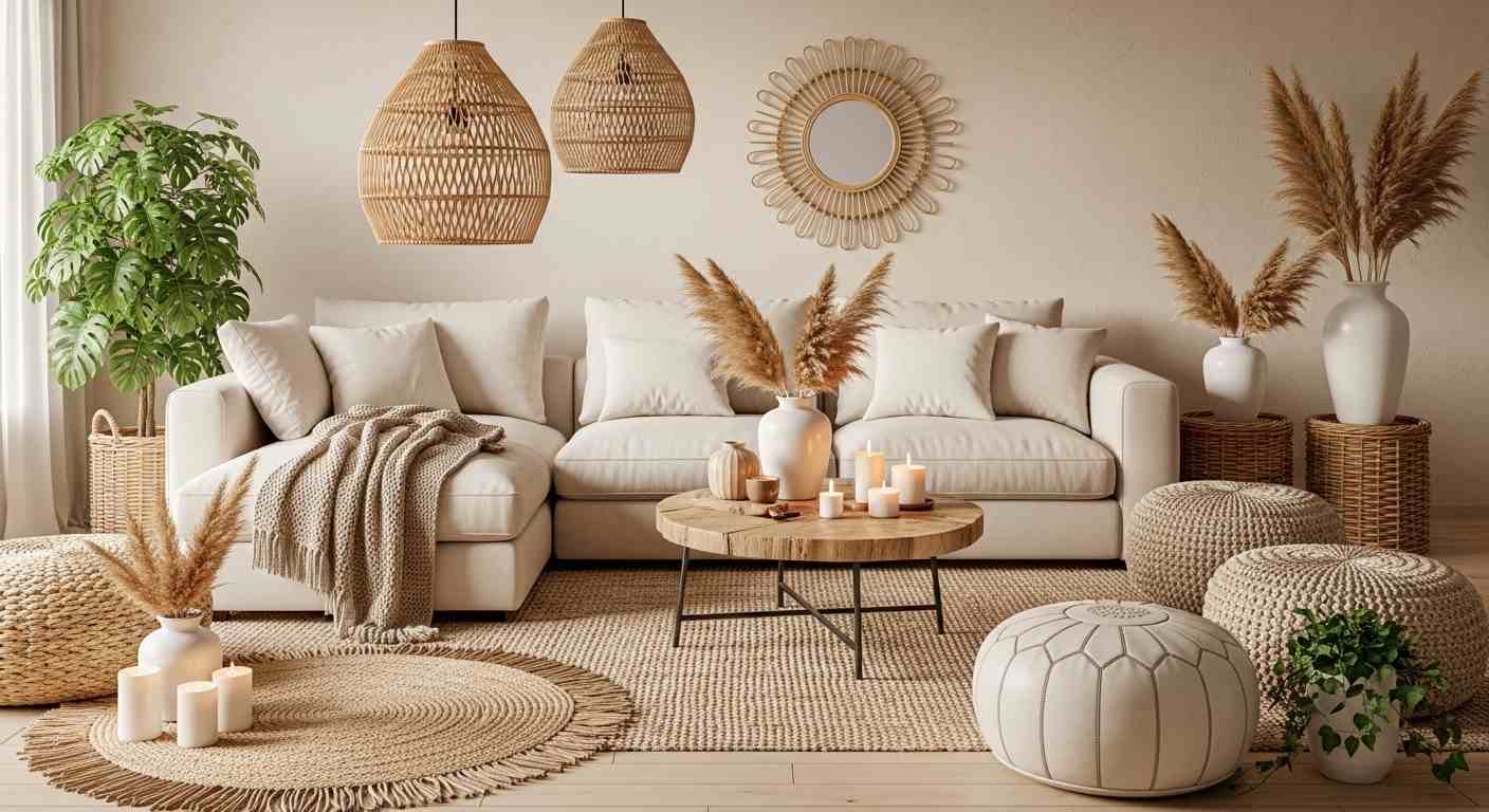 Boho French Country Living Room w