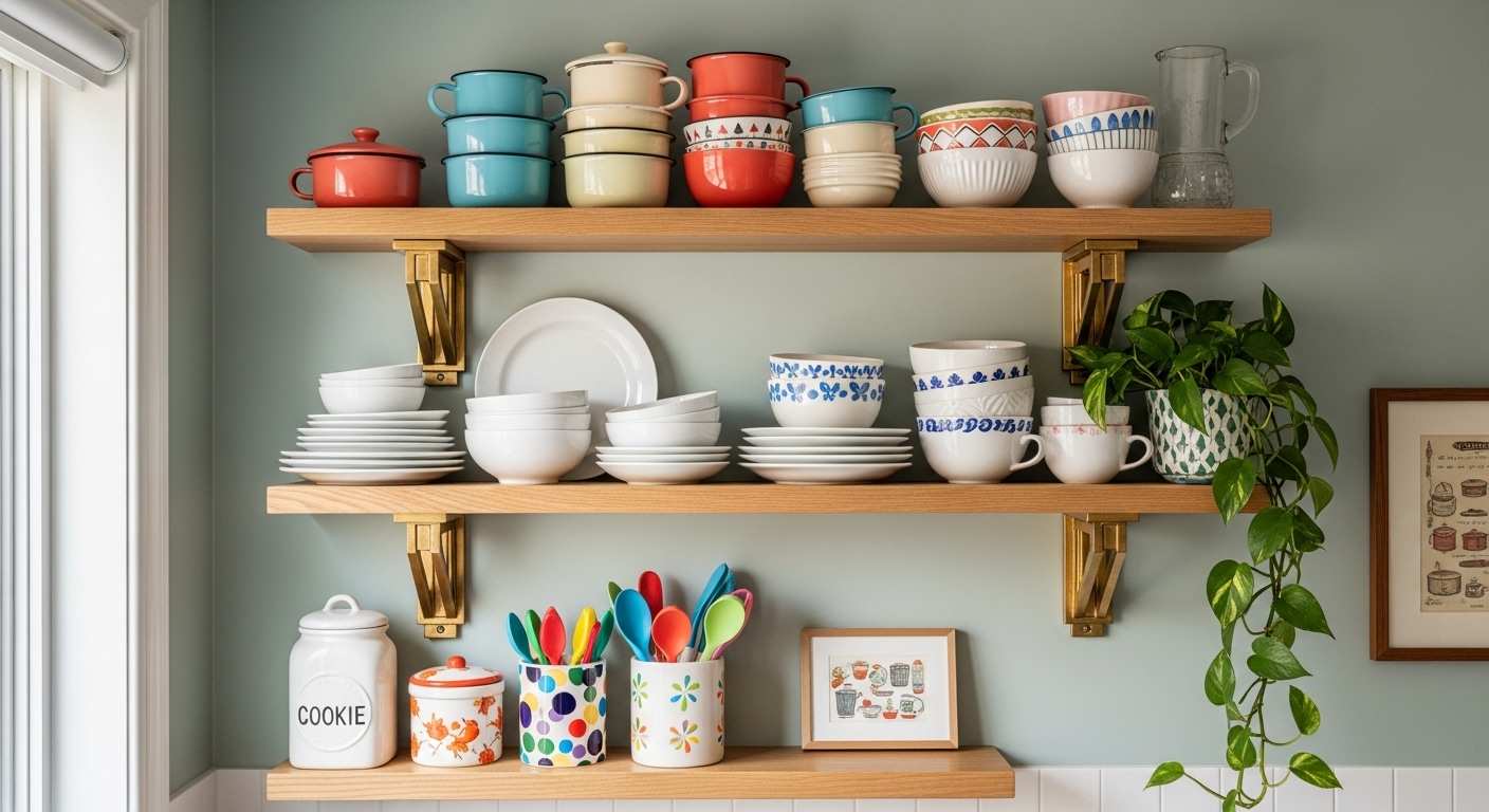 Eclectic Open Shelving Displays