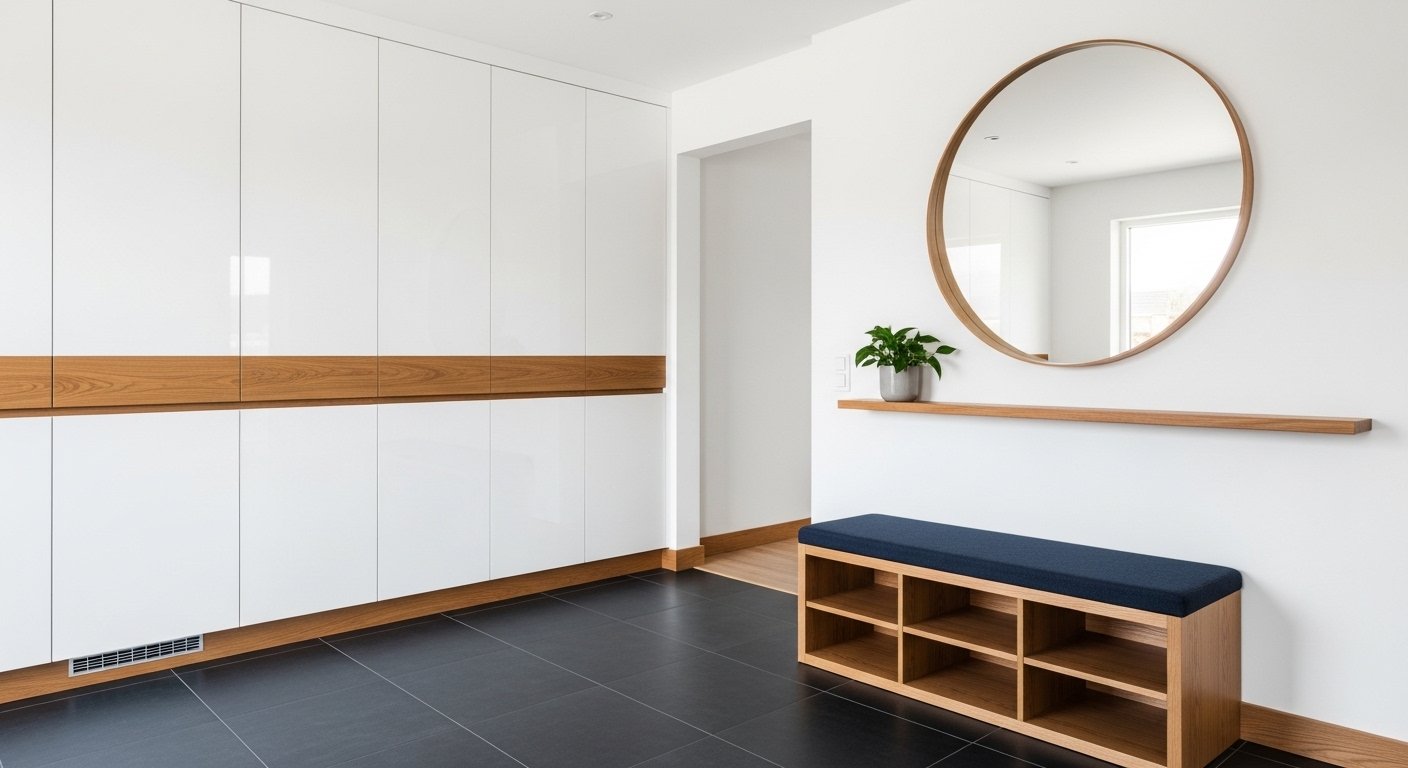 White and Wood Entryway