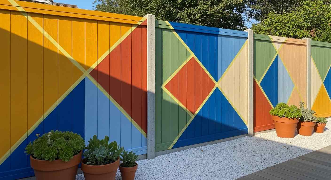 Bold Geometric Block Fence
