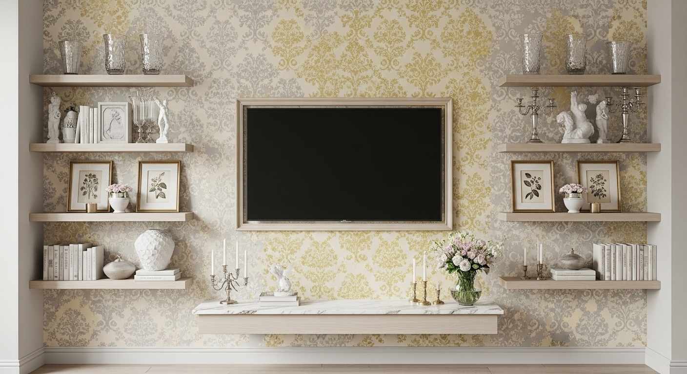  Damask Elegance with Sophisticated Lighting
