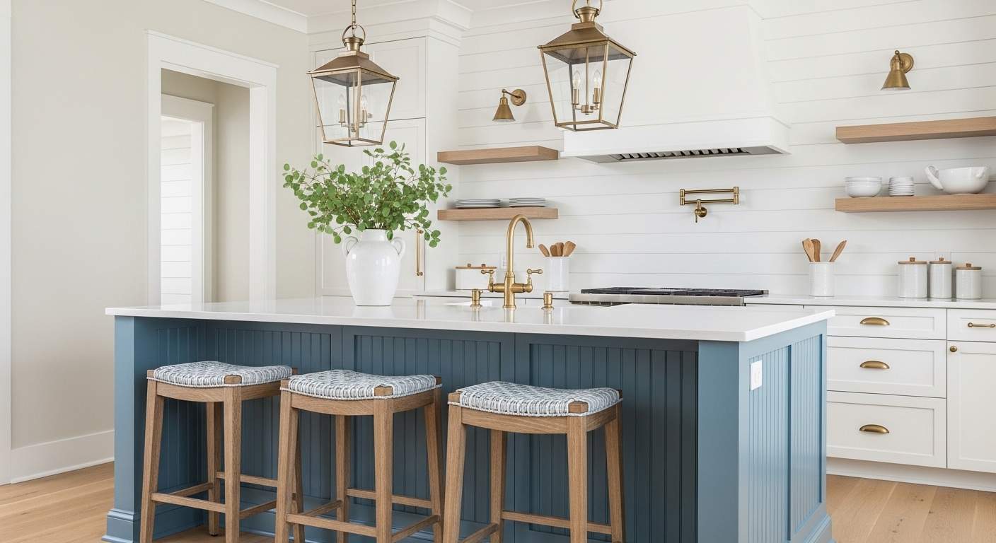 Beadboard Kitchen Island Detail
