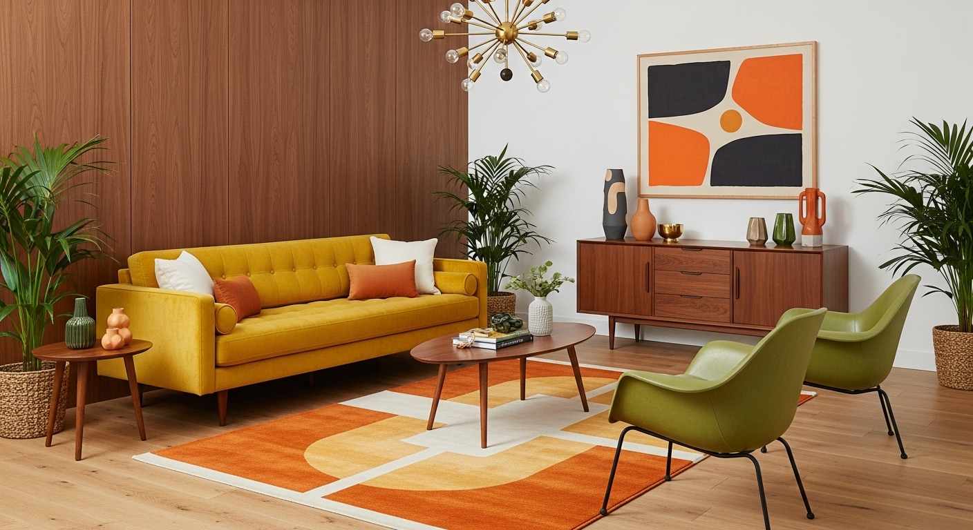  Small MCM Apartment Living Room