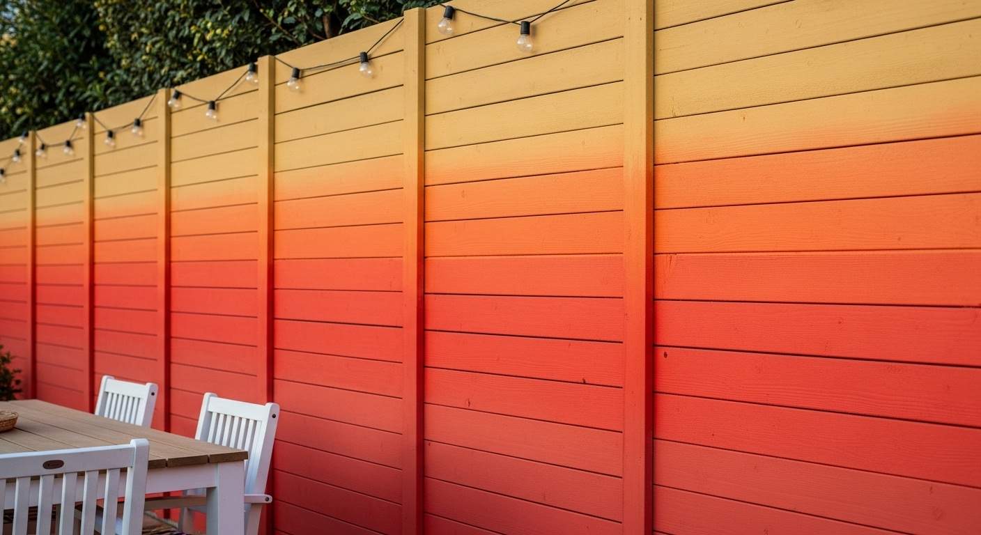 Ombre Sunset Fade Fence
