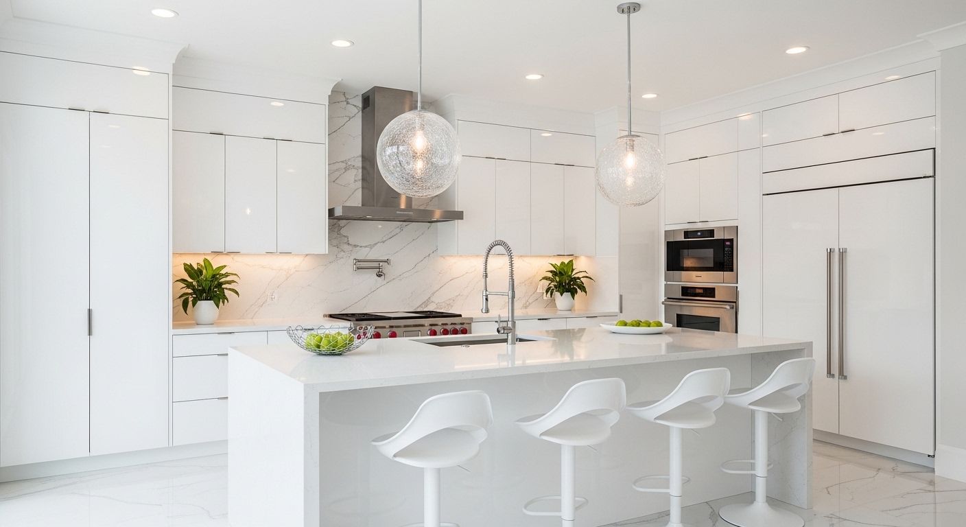  All-White Modern Gloss Kitchen