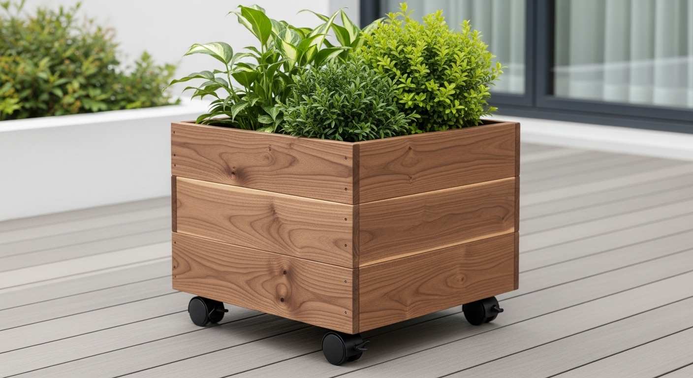 Stained Cedar Square Planter
