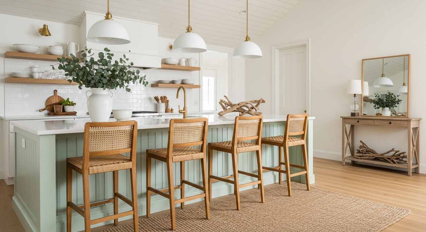 Woven Bar Stools & Natural Textures

