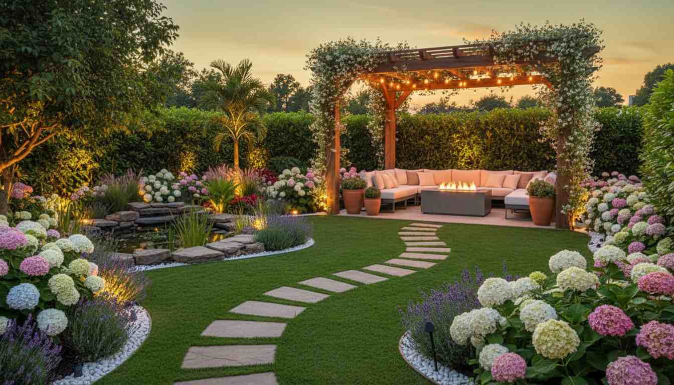 Boho Backyard with Fire Pit Lounge