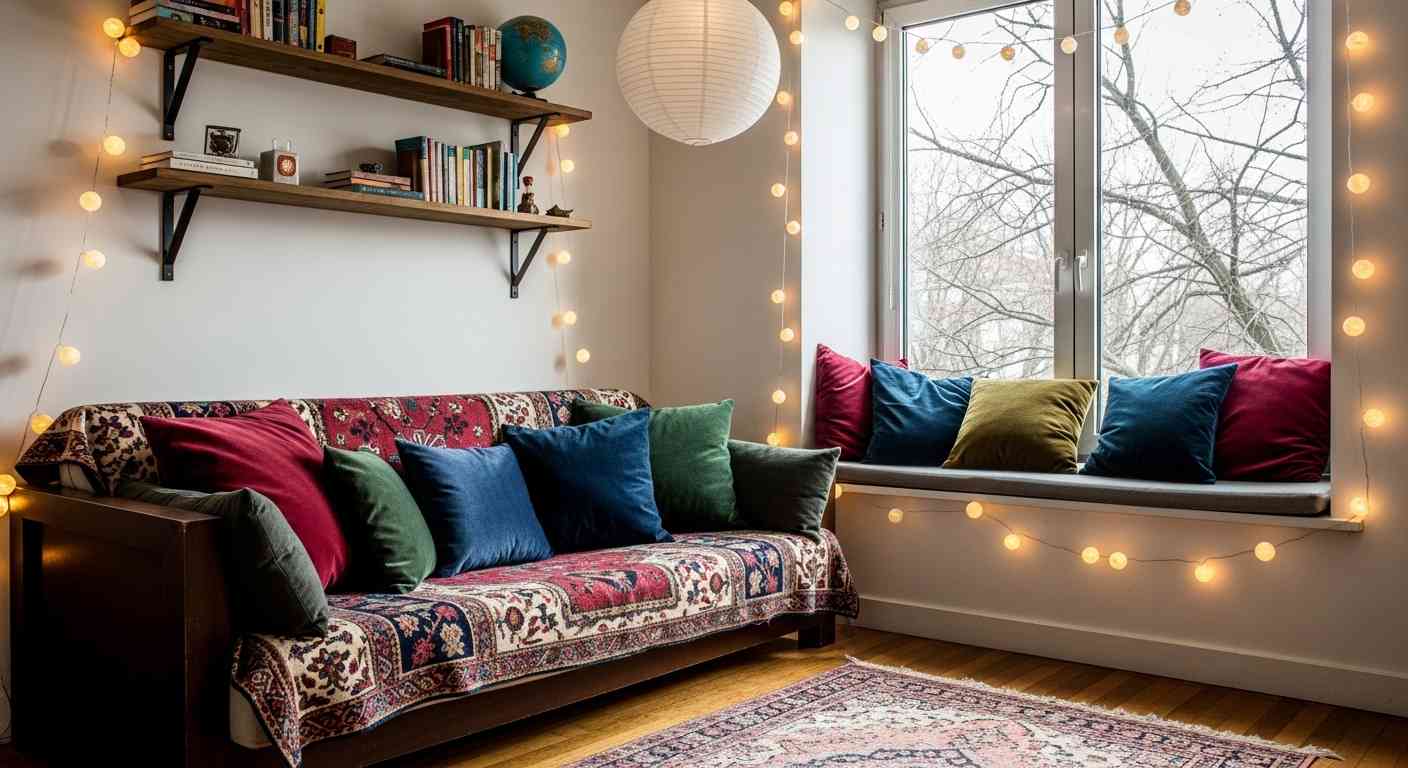 Boho Winter Fairy Light Nook