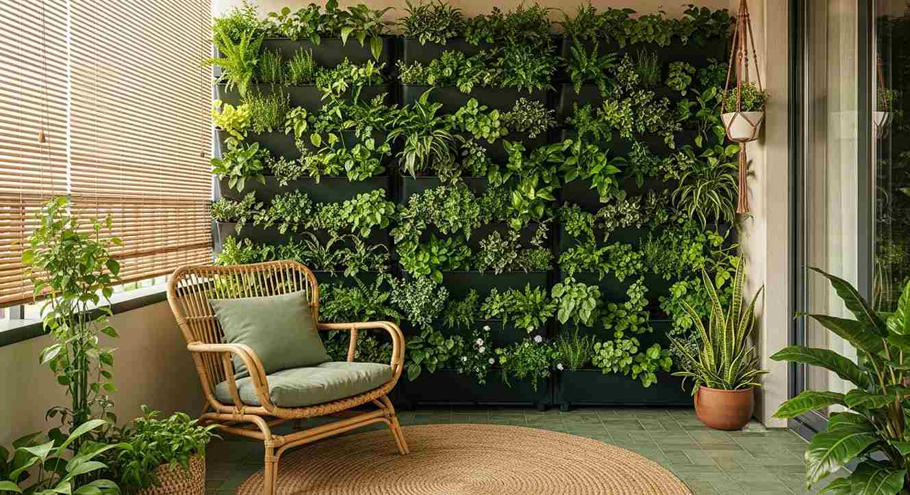 Green Balcony with Vertical Garden
