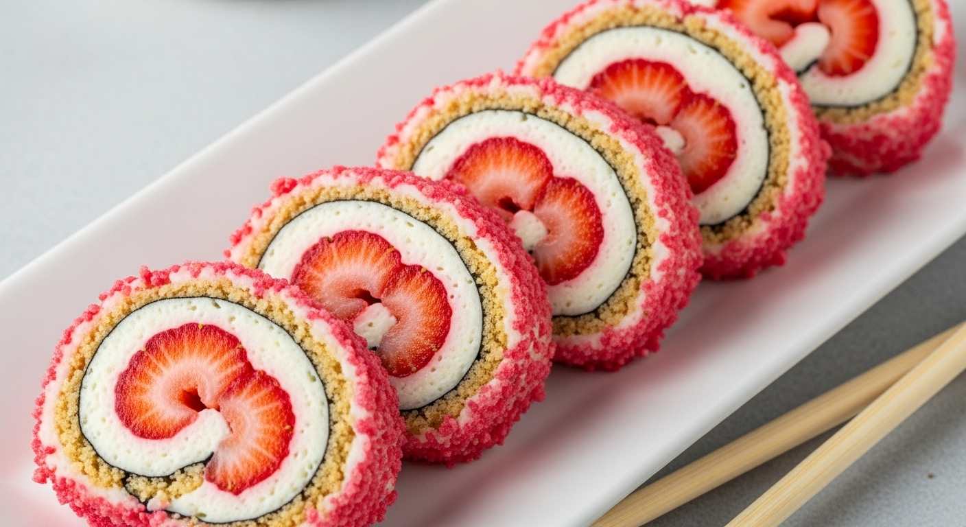 No-Bake Strawberry cheesecake rolls