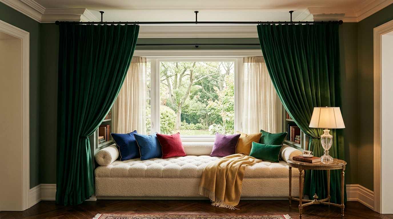 Luxe Reading Nook with Curtains
