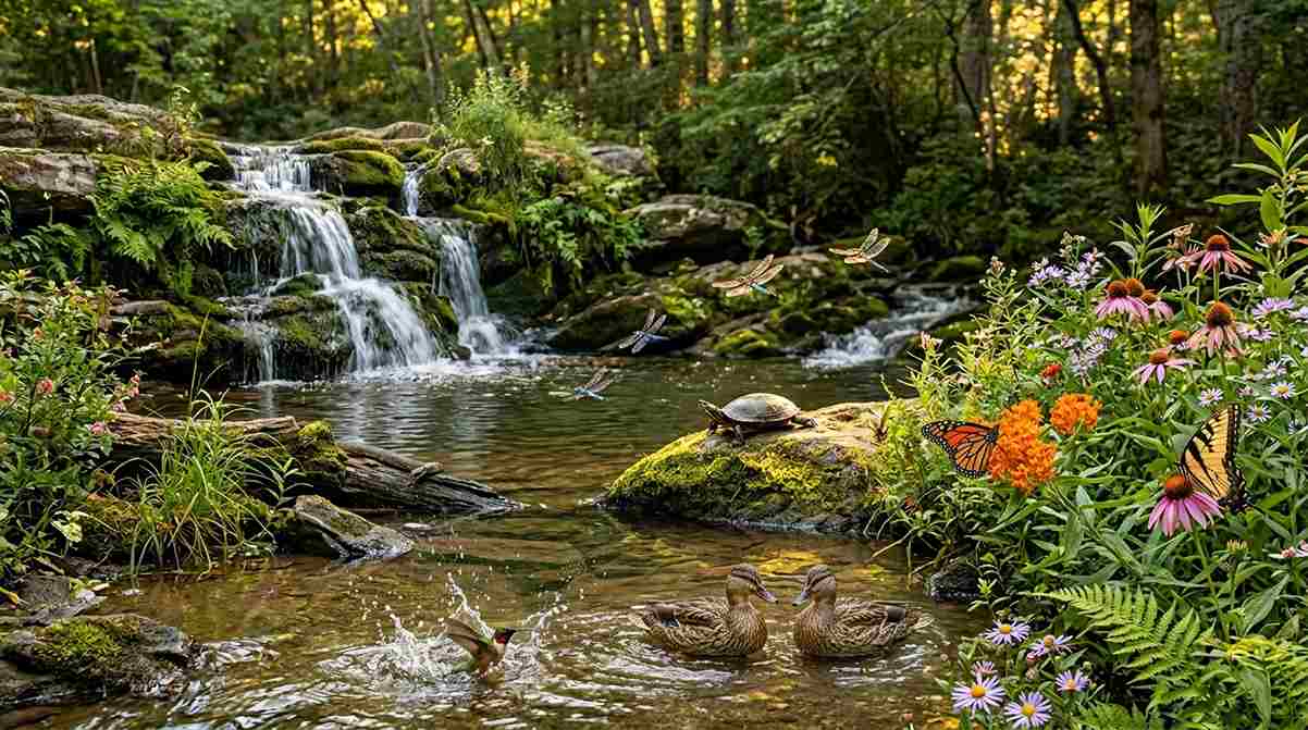 Wildlife-Friendly Natural Waterfall