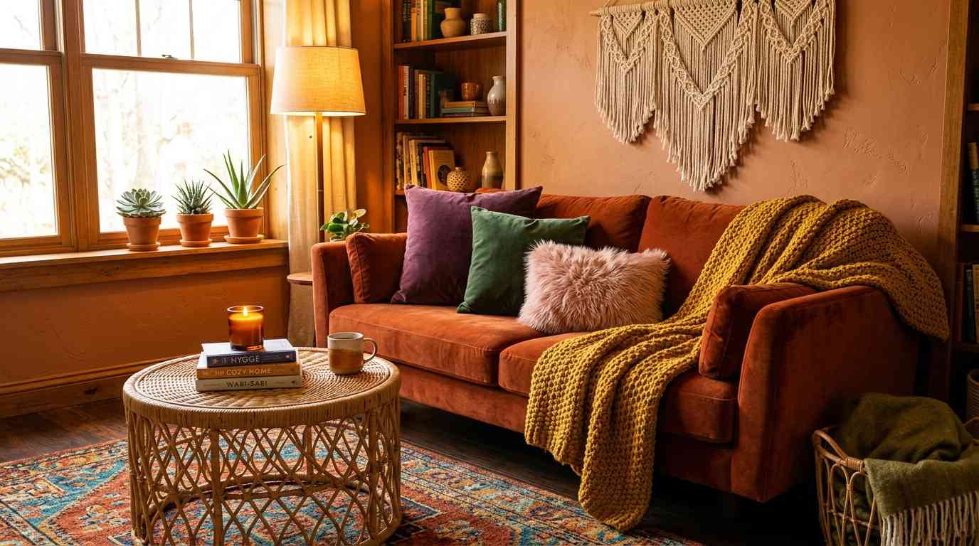 Layer Colorful Textures for a Cozy Feel

